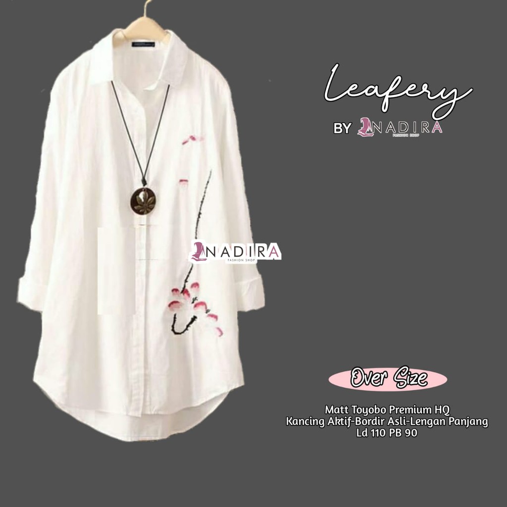 Tunik Wanita - warna putih Aplikasi Bordir