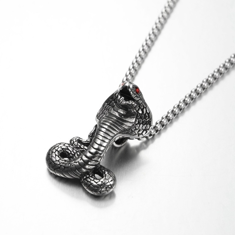 New men's fashion Cobra Pendant Necklace punk jewelry