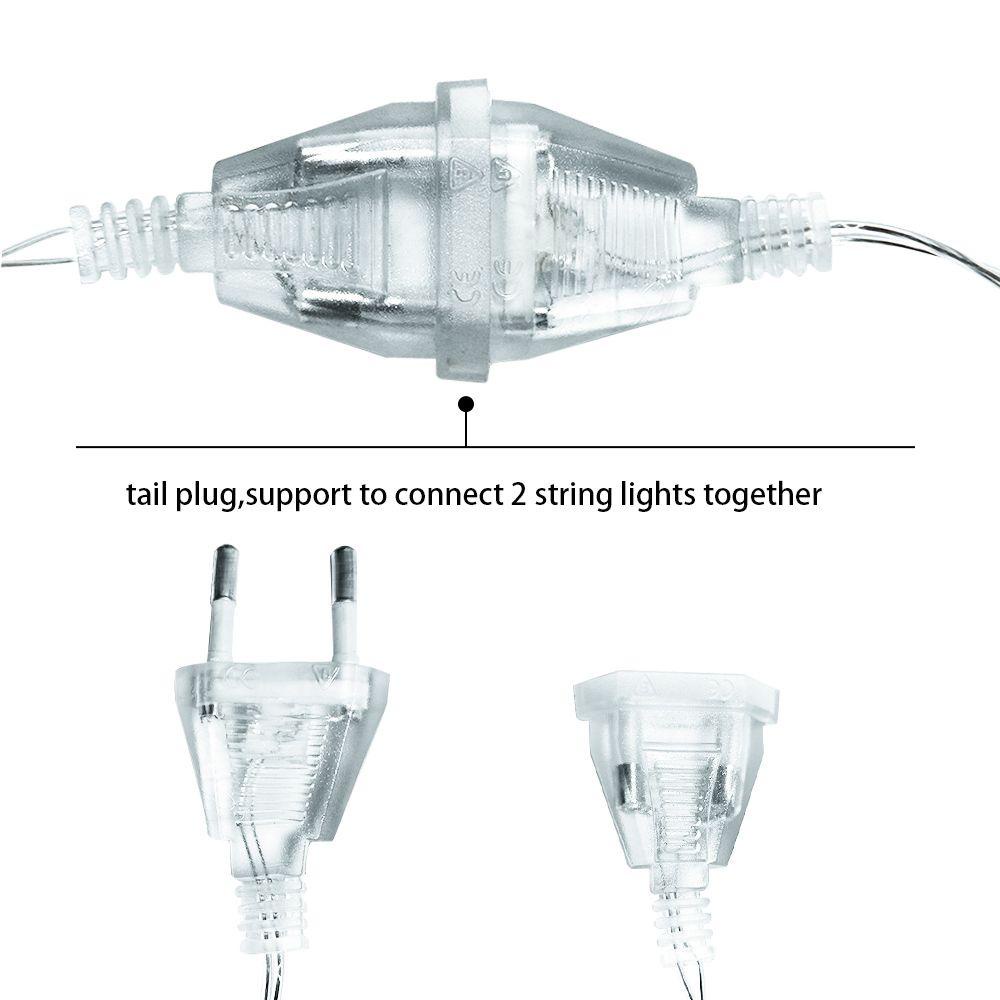 Agustina Kabel Ekstensi Listrik Standard EU Plug Lampu Natal Fairy Lights Cable Plug 3M 5M Transparan Kabel Ekstensi