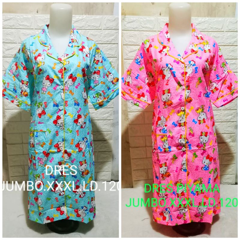 dres piyama wanita jumbo xxxl