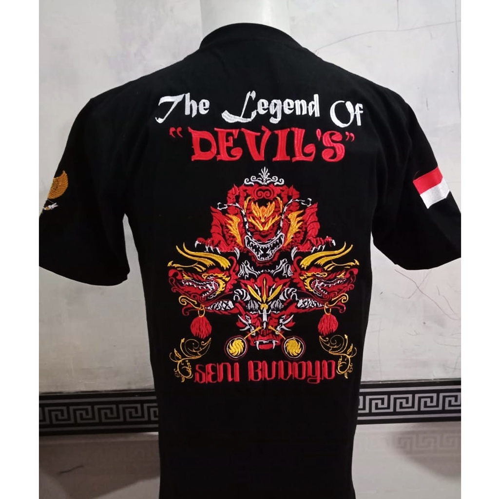 Kaos Pendek Pria | Kaos Bordir | Kaos Reog Reyog Barongan Pembarong Jaranan Thek Devil | Original Co