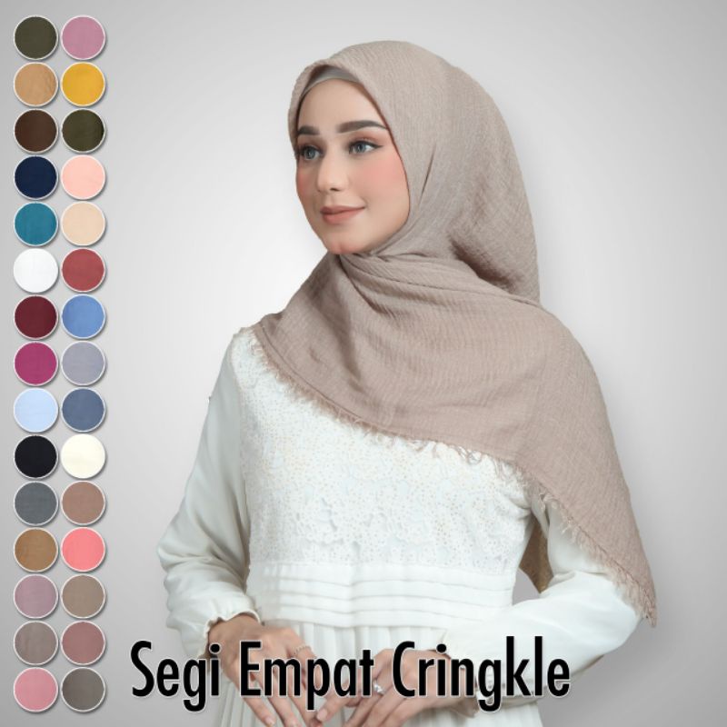 Hijab Segiempat Crincle / Crincle Rawis / Pashmina Crincle