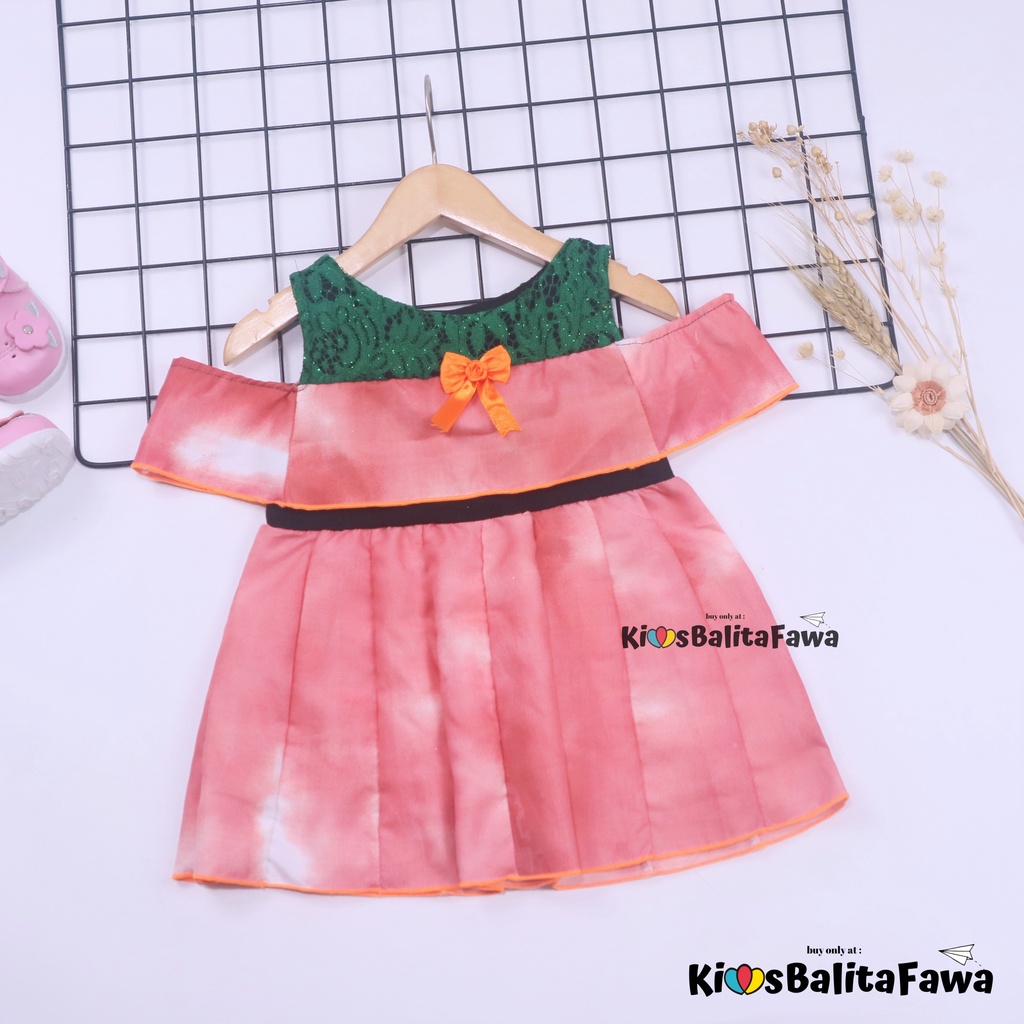 Dress Camilla uk 3-4 Tahun / Dres Anak Perempuan Brukat Sabrina Gaun Kensi Pesta Cewek Import Murah