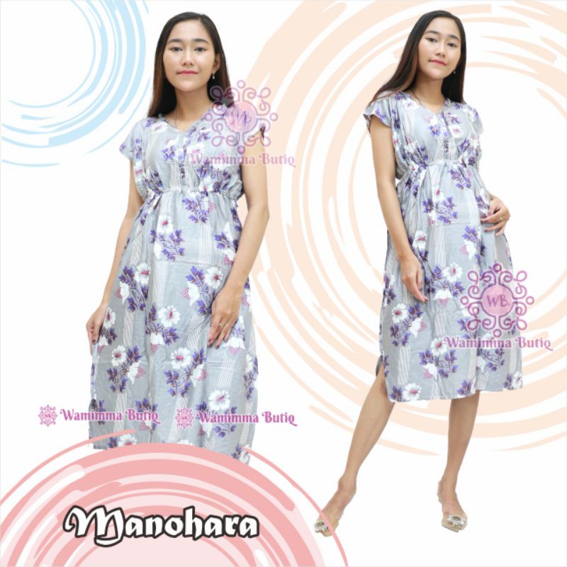 Daster Manohara Bali Daster Karet Pinggang Daster Kekinian Daster Viral Daster Manohara Panjang-Amora-Abu