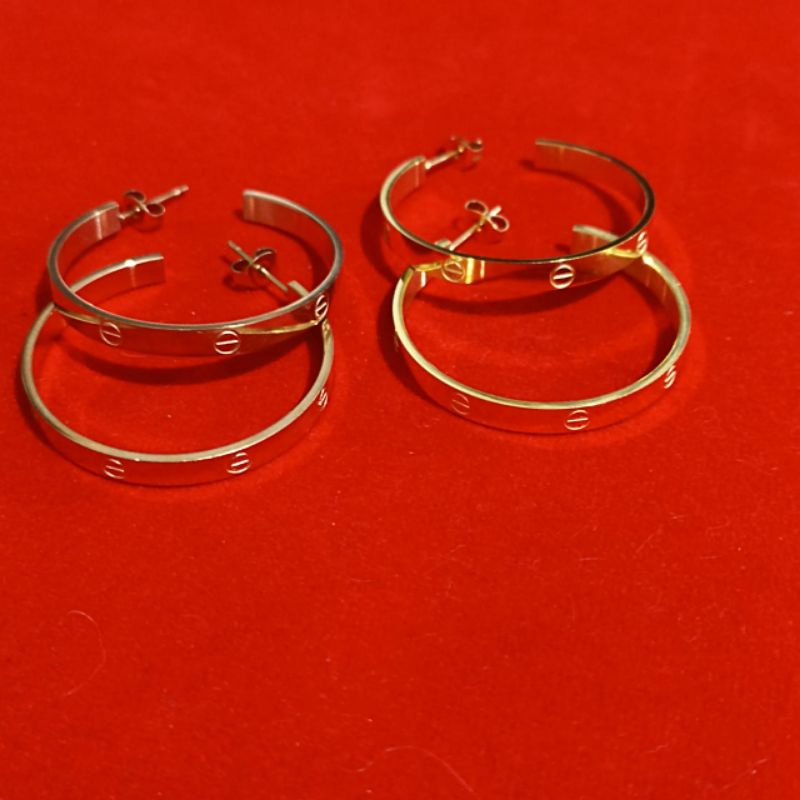 Anting Titanium Motif Bulat CARTI..*Untuk Wanita