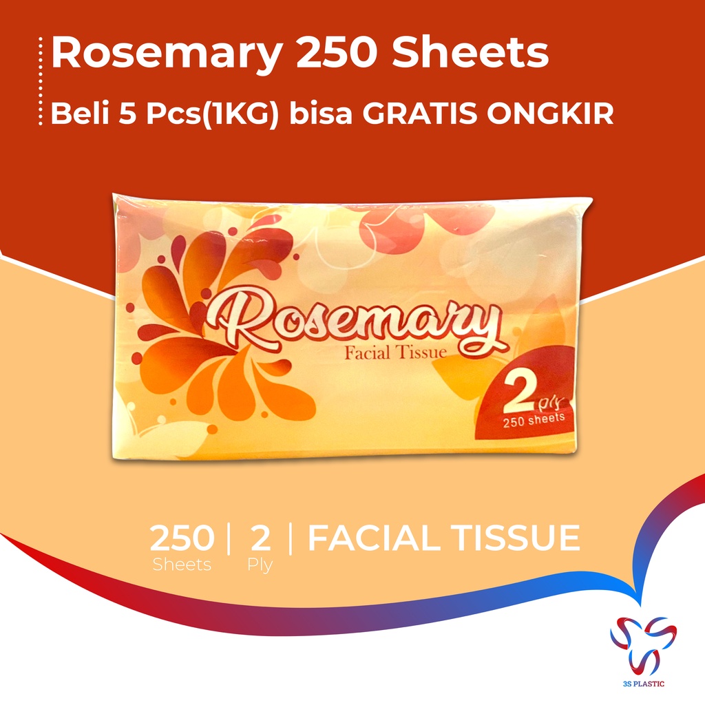 [PALING MURAH] ROSEMARY FACIAL TISSUE / TISU WAJAH TESSY 250 SHEETS / TISSUE TESSY