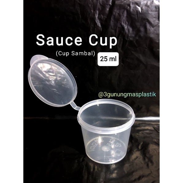 Cup Sauce 25 ml isi 50 pcs, Cup Sambal, Plastik wadah sambal, cup sambel kecil, food grade, higenis,