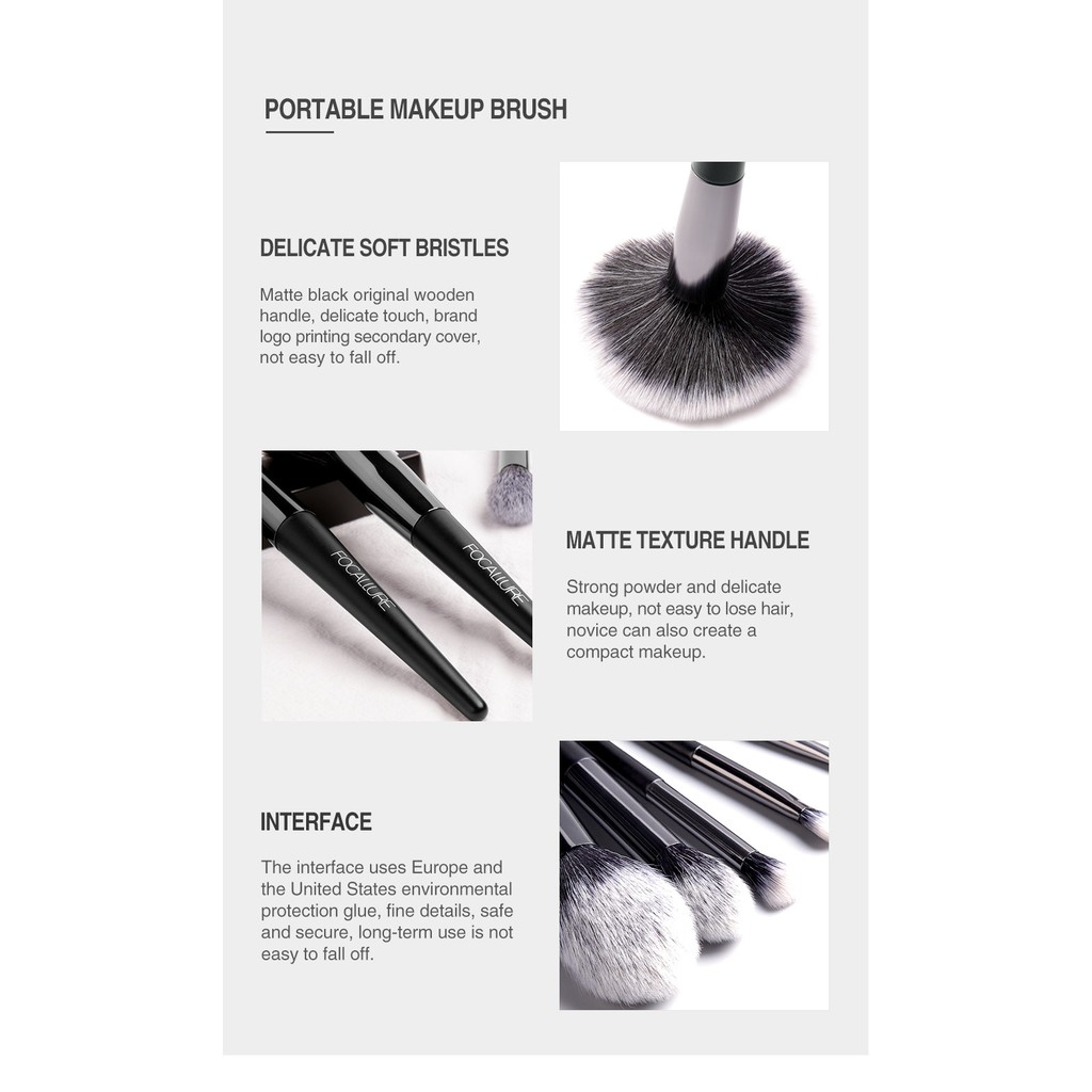 FOCALLURE 6pcs Make Up Brushes Set Without Bag Professional makeup tools