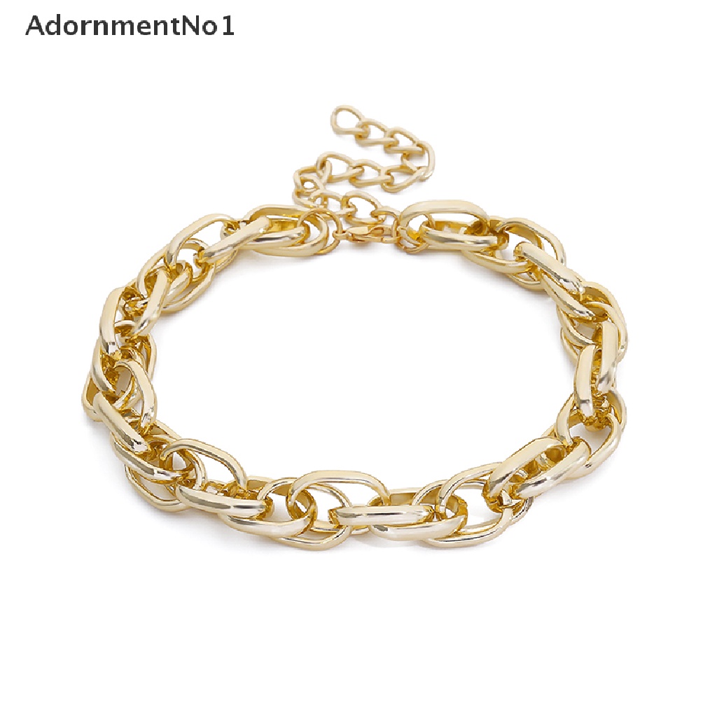 (AdornmentNo1) Kalung Choker Rantai Tebal Bahan Metal Gaya Punk Untuk Wanita