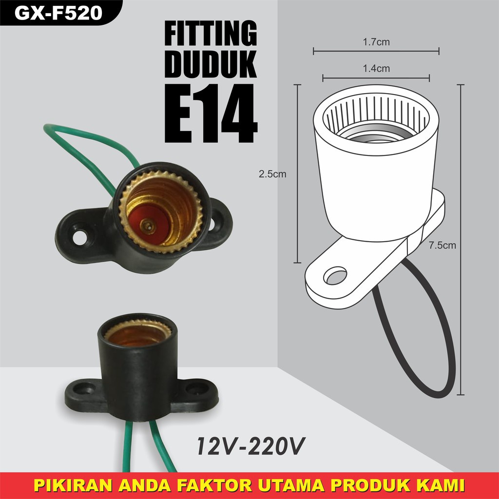 Fitting Duduk Lampu Hias Bisa Tempel dan Gantung Dinding Plafon E12&amp;14