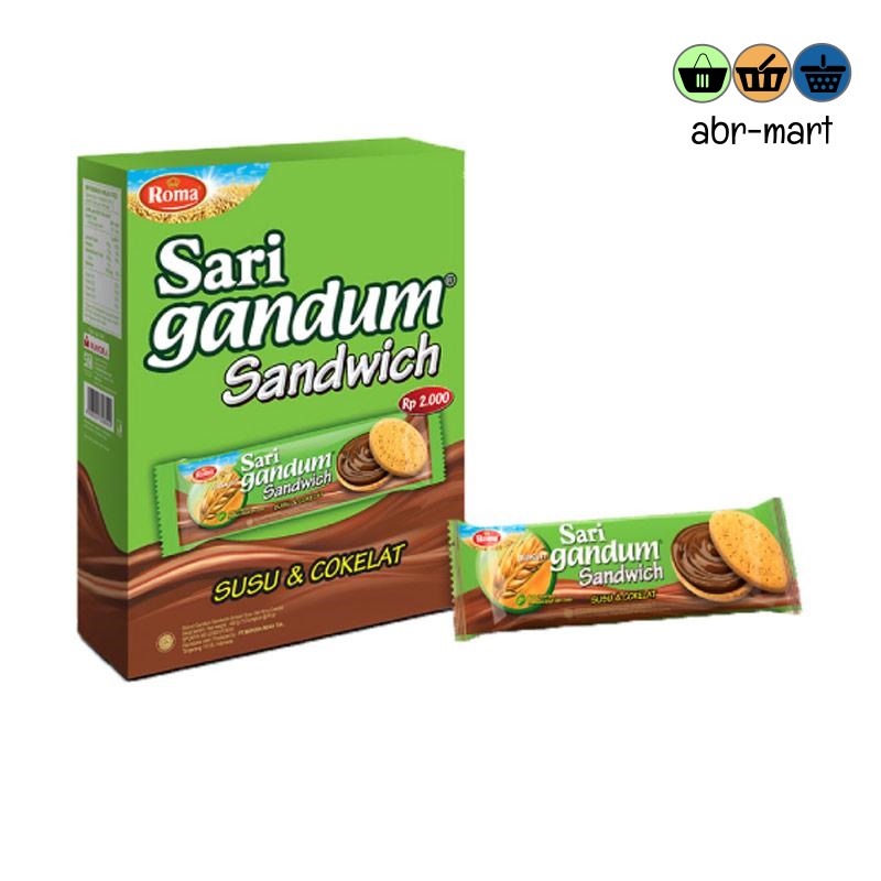 ROMA Sari Gandum Coklat BOX [ 12x39gr ] *