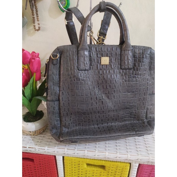 Tas Ransel Kulit Croco Preloved Brand Sisley