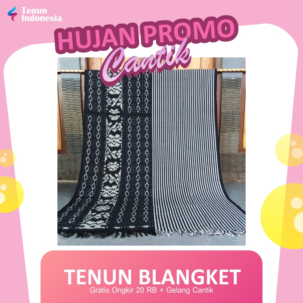 Tenun Ikat Blanket Etnik Kain Selimut Handmade Asli Tradisional Nusantara Bahan Baju Motif Spesial