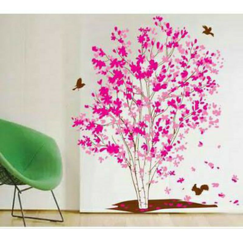 Pink Maple tree wallsticker wall sticker stiker dinding