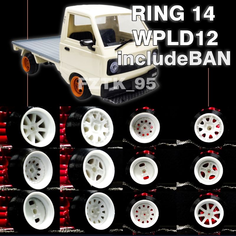 (1 PCS) VELG WPL D12 D42 RING 14, VELG RC 1:10 1:12 HEX 5MM REGULER