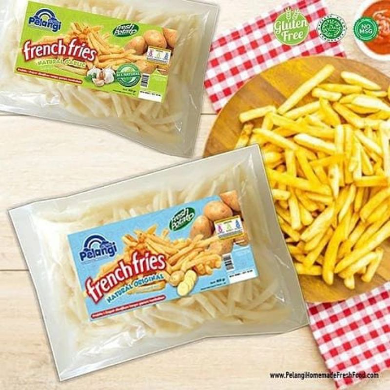 

Pelangi Kentang Goreng Non MSG Original / Garlic / French Fries / Pelangi Anak Sehat / Frozen