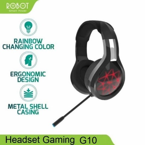 ROBOT RH G-10 HEADSET GAMING HEADPHONE USB JACK PC LAPTOP KOMPUTER HP