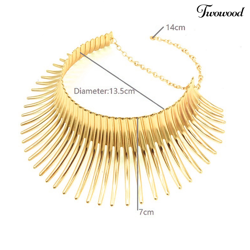 Kalung Choker Bentuk Geometrik Bahan Logam Tahan Lama Untuk Wanita