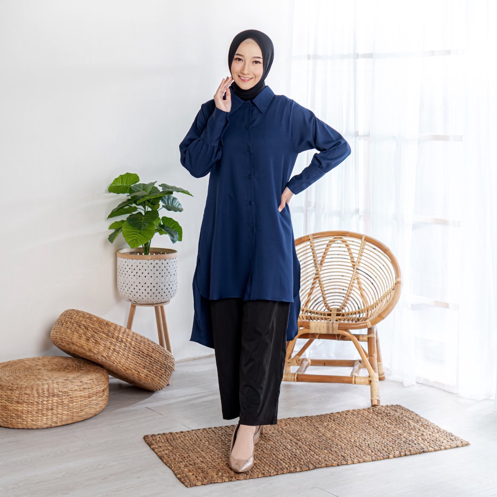 Meila Tunik Fashion Muslim Atasan Tunik Wanita Terbaru Busui Friendly Baju Tunik Jungjat Depan Pende