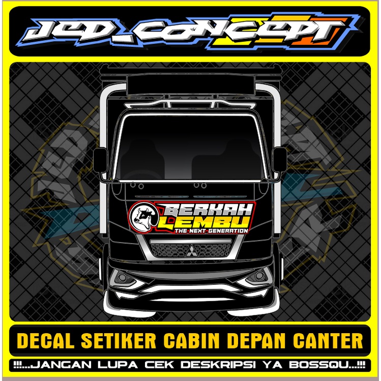 Jual Stiker Kabin Depan Canter Sticker Decal Dada Depan Canter Berkah Lembu Shopee Indonesia