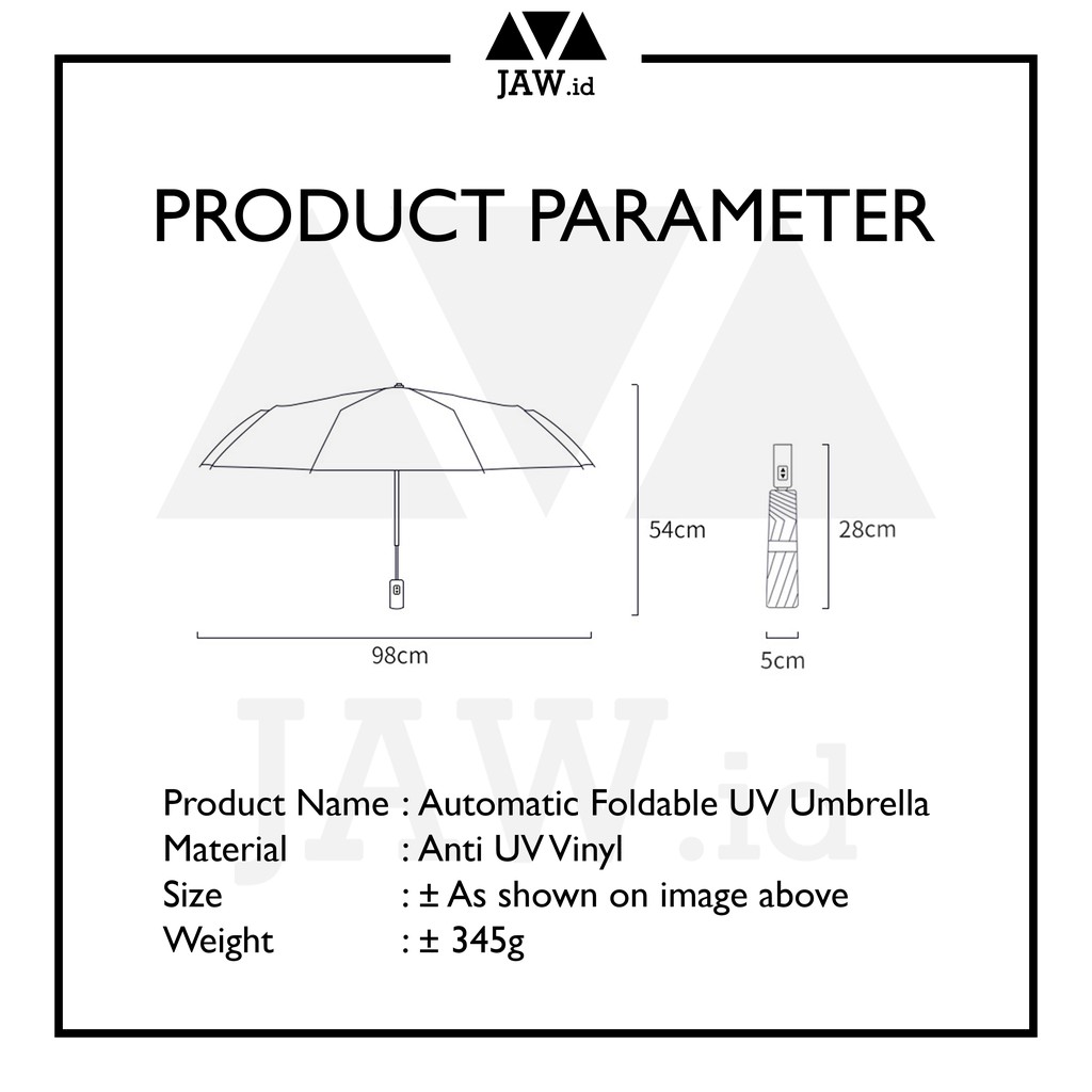 Payung Lipat Otomatis Anti UV / Payung Otomatis Buka Tutup Anti UV - PREMIUM Quality