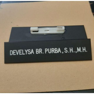 Jual Nametag Hitam Doff Papan Nama Dada Pdh Pns Akrilik Gravo Acrylic Grafir Shopee Indonesia