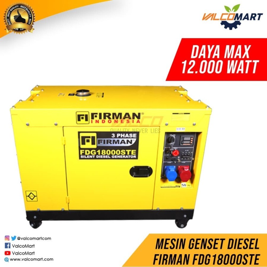 Firman Mesin Genset Diesel FDG18000STE 11KW 3 Phase. Diesel Generator