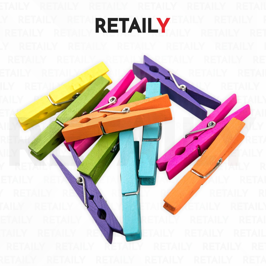 Retaily Jepit Kayu Polaroid Wooden Clip Mini Jepitan Warna Warni Souvernir