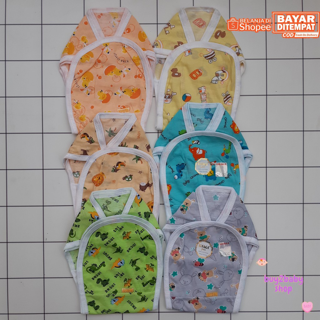 Popok bayi model tali motif full print warna animal series Usagi isi 6 PCS