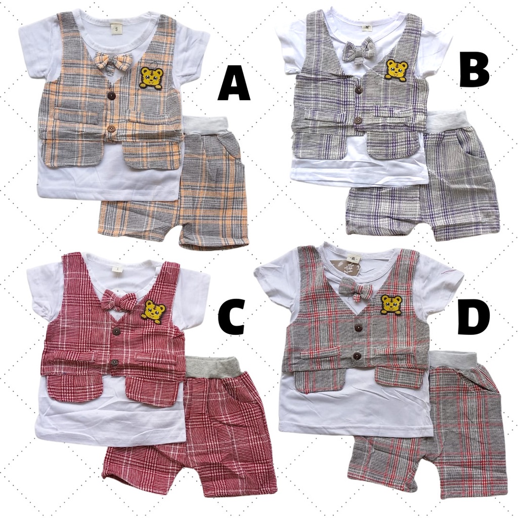 Setelan Anak Laki Laki Rompi Fashion / Kondangan Cowok Set Bayi Baby Boy Murah N519 Impor BB