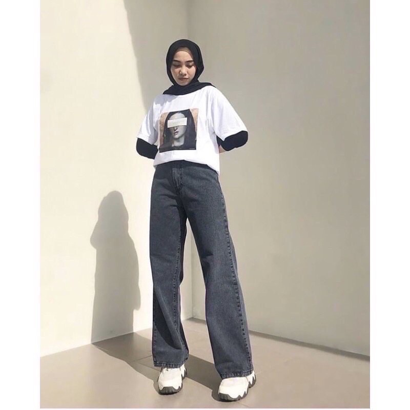 Highwaist Loose SnowBlack Kulot