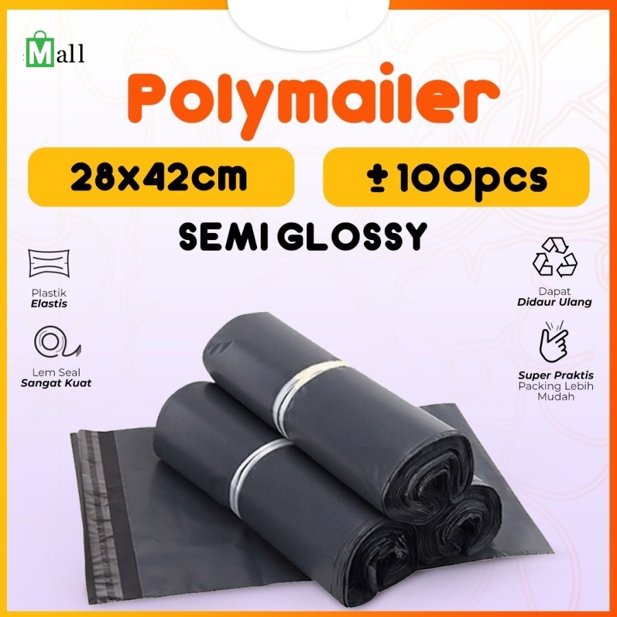 

PL28 - 100pcs Kantong Plastik POLYMAILER Plastik Packing Premium 28x42