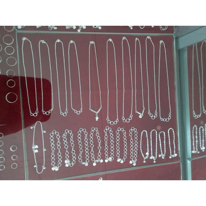 kalung perak dewasa motif love 5 gram