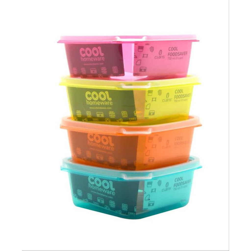 CLARIS 2727 Lunch Box Food saver Segi Kotak Makan Plastik 750 ml 750ml