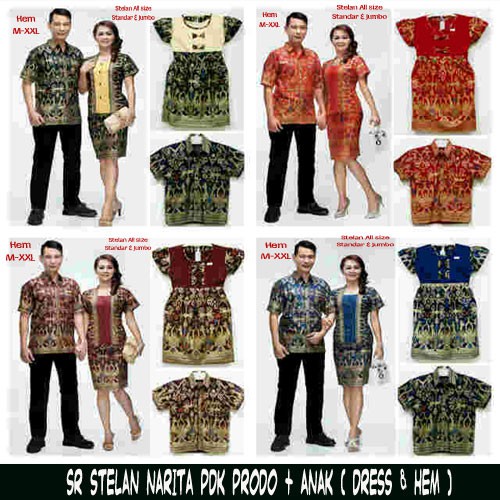 Aneka Batik Couple Family Narita Prodo Pendek / Sarimbit Keluarga / Batik Solo Murah / Ootd Batik