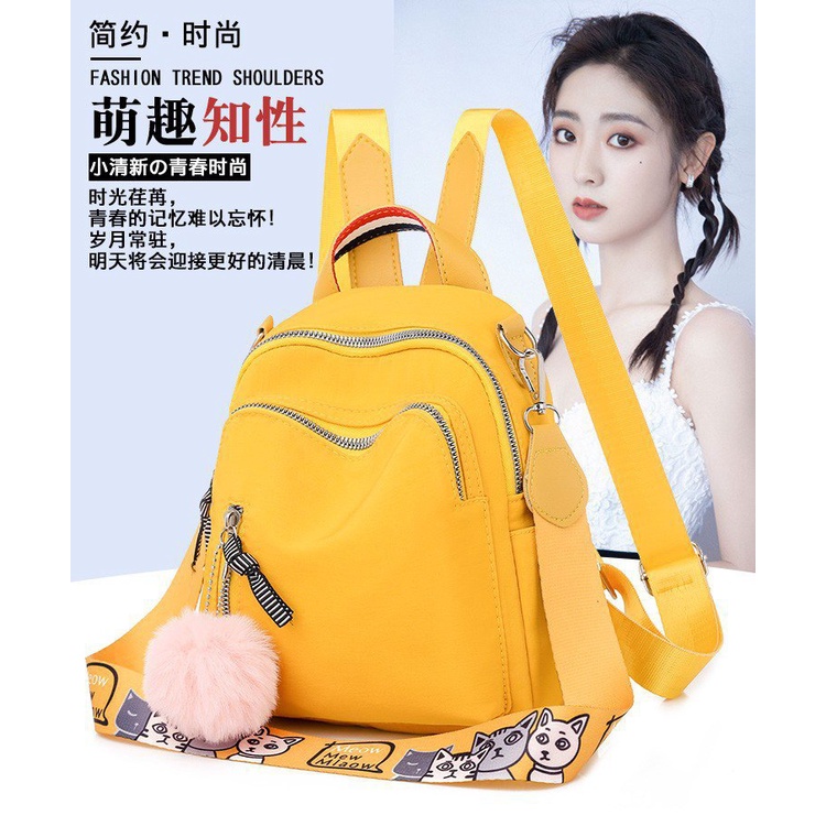 BJ16039 (BAHAN KAIN) BLACK/GREEN/PINK/YELLOW TAS RANSEL IMPORT JAKARTA TAS WANITA FASHION IMPORT MODIS ELEGAN TERMURAH TERLARIS TERBARU BAGSTORE JAKARTA TAS BATAM ELJ6039 GT1657 BQ2838