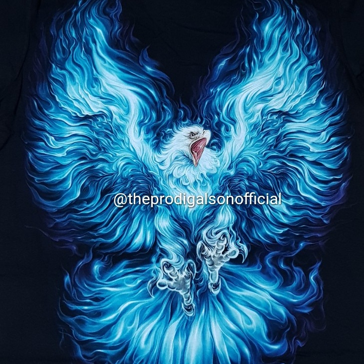 Kaos Rock Chang Import Size XXL Elang Biru HD Glow in The Dark