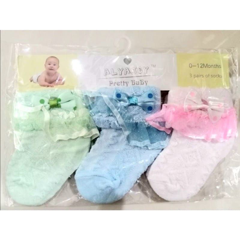 KAOS KAKI RENDA PITA ALYAJOY 3PCS (BRAC410)