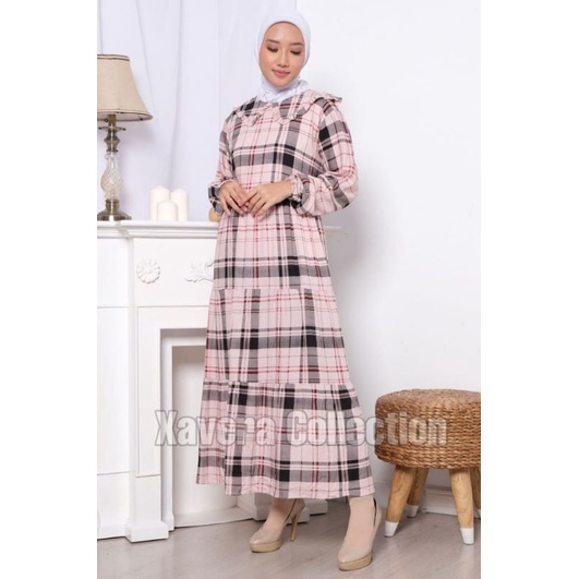 XC - Midi Dress Burbery / Midi Dress Terbaru / Dress Wanita Trendy / Dress Burbery