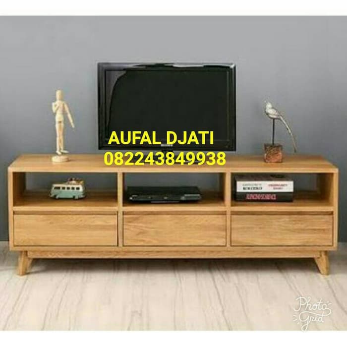 Bufet tv rak buku minimalis jati jepara