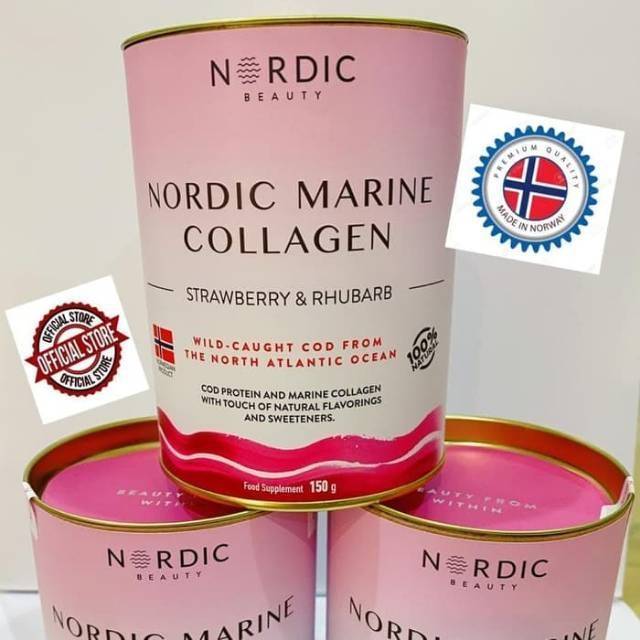 Nordic Beauty Marine Collagen Powder Drink - Strawberry and Rhubarb