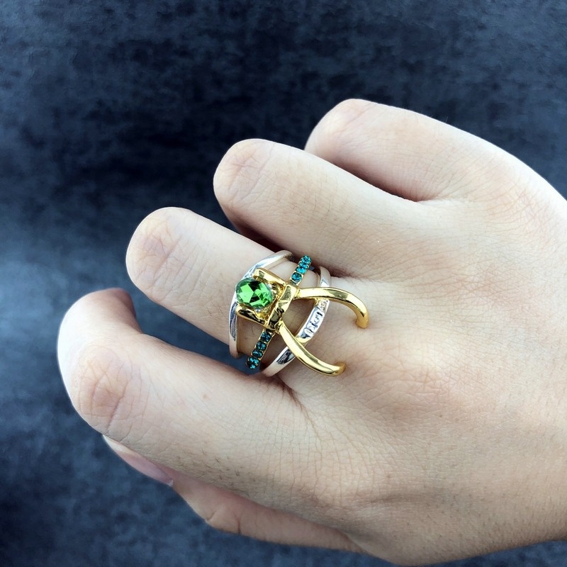 Trendi Loki Pria Cincin 3 Pcs/set Film Karakter Cosplay Cakar Helm Zirkon Bertatahkan Aksesoris Pesta Perhiasan Grosir