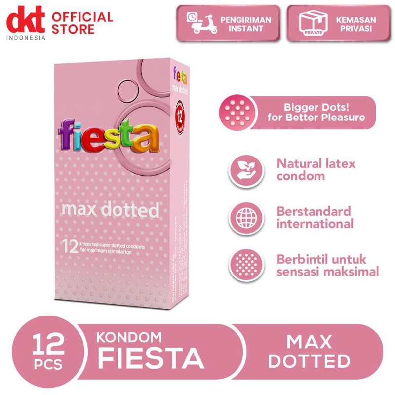 KONDOM FIESTA MAX DOTTED BOX 12 PCS (PRIVASI AMAN)