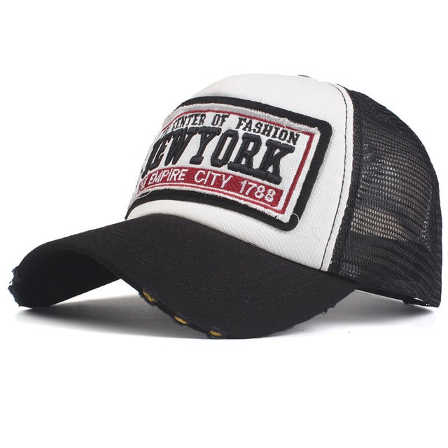 Topi Baseball Adjustable Motif Bordir New York Themed Gaya Hip Hop Untuk Pria Dan Wanita