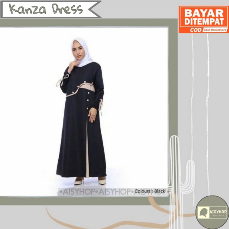 Kanza Baju Gamis Wanita Kekinian Dres Fashion Muslim