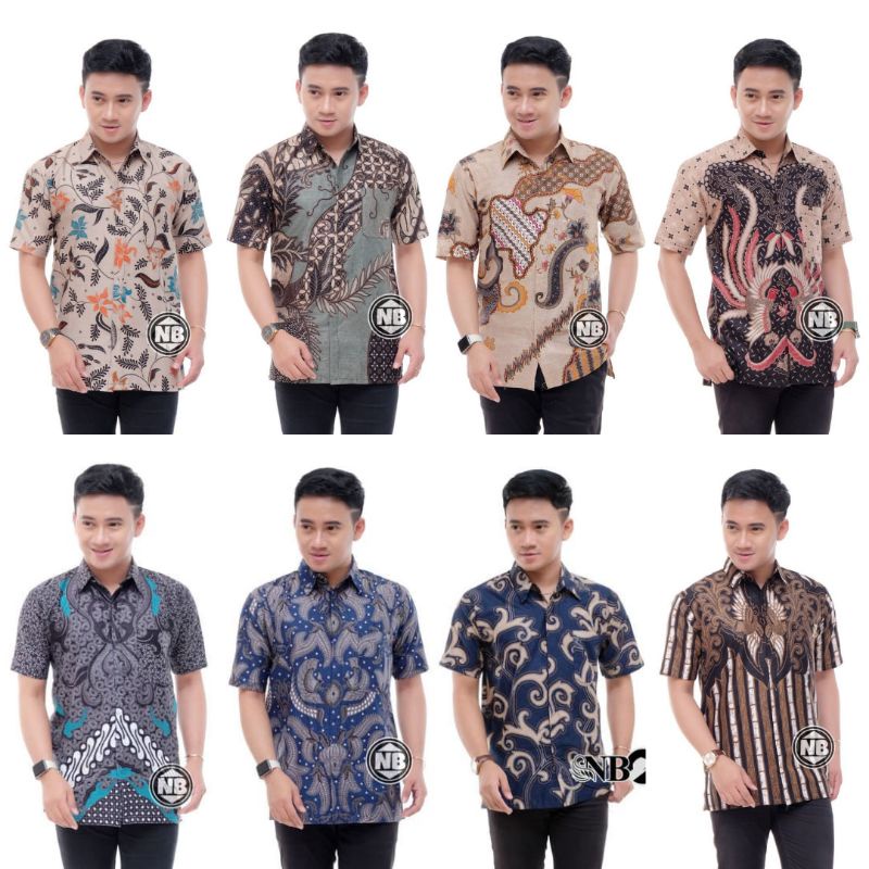 SIZE S M L XL XXL XXXL BSWART Batik HRB026 Kenongo Hem Pendek Padi Batik Pria Lengan Pendek Seragam