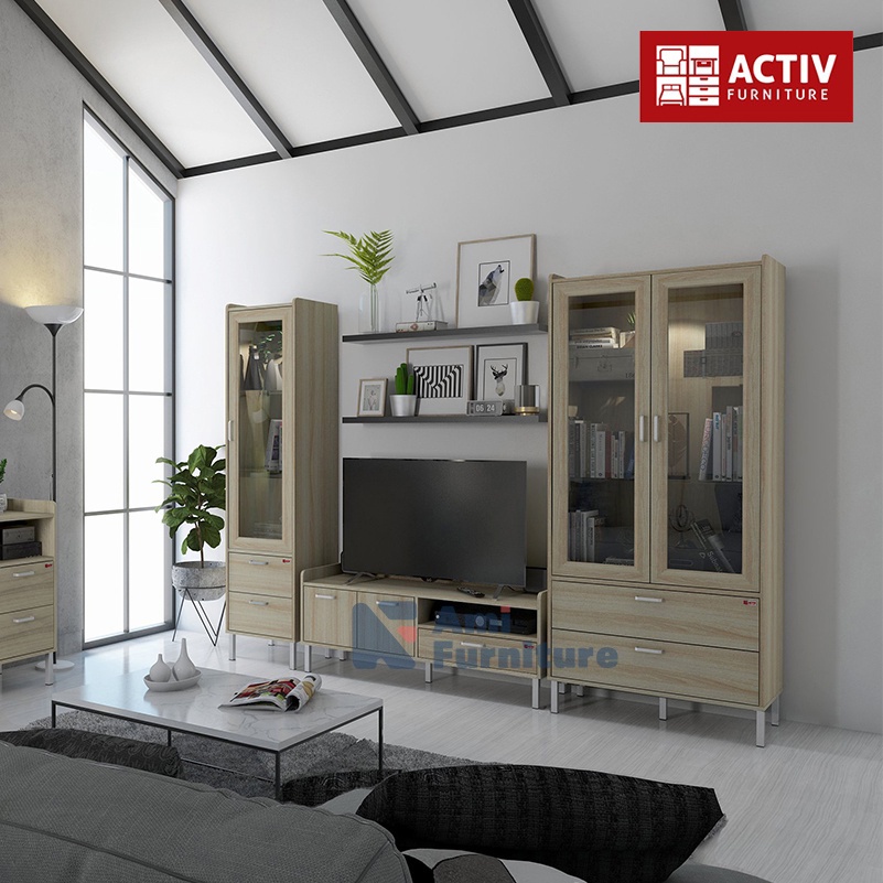 lemari hias kaca lemari kaca pajangan lemari kaca serbaguna  Rak Buku kaca seri JAZZ AUSTIN LH 40 AC