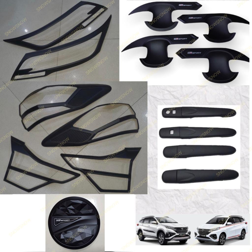 Paket Garnish Depan Belakang Outer Handle Tank Cover All New Rush Terios 2018 2022 2023 GR SPORT Hitam