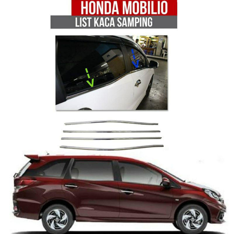 List kaca pintu samping warna chrome Mobilio.