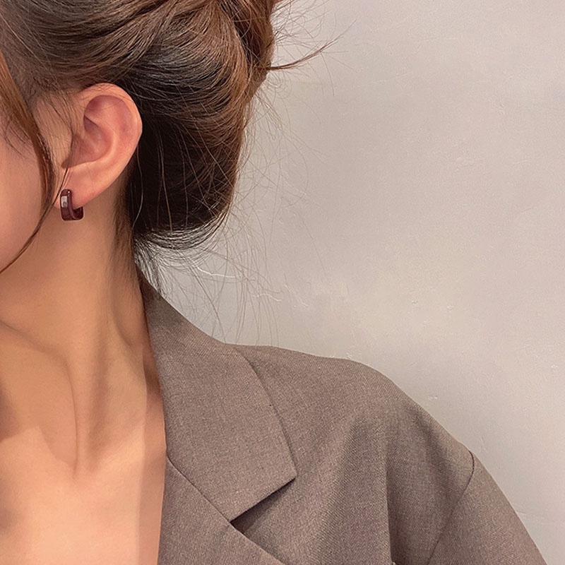 2021 Korea Kepribadian Model Dasar Harian Anting Geometris Anting-Anting Wanita